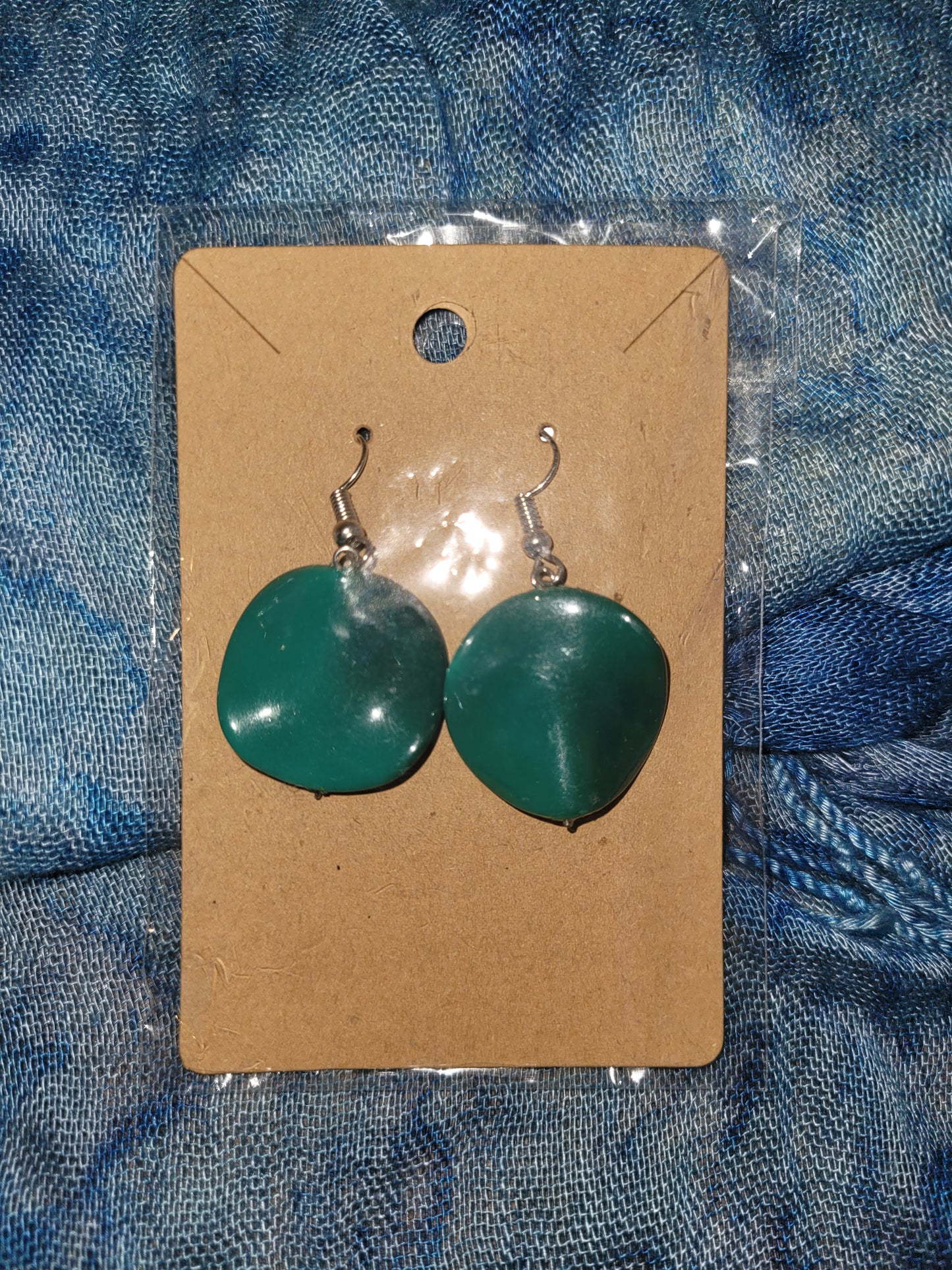 Green stone earrings