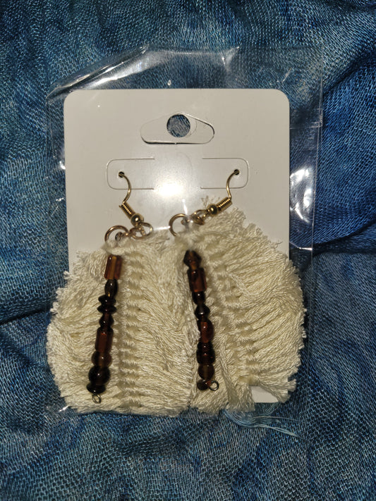 White fring earrings